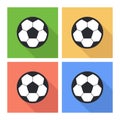 Football soccer ball color icons, modern minimal flat design style. Vector illustration, icon set Royalty Free Stock Photo