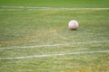 football soccer ball on the field of grasss Royalty Free Stock Photo