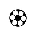 Football or soccer ball flat vector icon in black and white Royalty Free Stock Photo