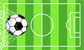 Football, soccer ball in goal on field icon flat style on an isolated green background. EPS 10 vector Royalty Free Stock Photo