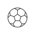 Football soccer ball outline icon, flat design style, thin line vector illustration Royalty Free Stock Photo