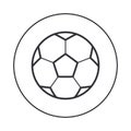 Football soccer ball outline icon, flat design style, thin line vector illustration Royalty Free Stock Photo
