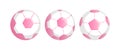 Football or soccer ball in pink color flat icon. Womens and girls soccer football logo design with ball. Simple vector