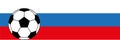 Football soccer ball russia colors background