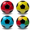 Football, soccer ball set isolated on white background. Soccer football ball 3D realistic object for your business project. Royalty Free Stock Photo