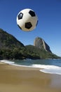 Football Soccer Ball Sugarloaf Mountain Rio de Janeiro Brazil Royalty Free Stock Photo