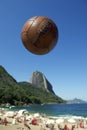 Football Soccer Ball Sugarloaf Mountain Rio de Janeiro Brazil Royalty Free Stock Photo