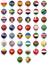 Football soccer balls with national flag textures