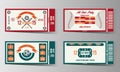 Football, soccer and Baseball ticket vector design