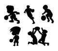 Football soccer Children\'s silhouettes vector