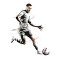 Football soccer dribble run player