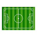 Football or soccer field with green grass vector icon