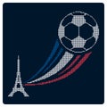 Football or soccer France Euro 2016. Icon design.