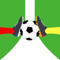 Football soccer game match concept players and ball