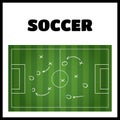 Football or soccer game strategy plan isolated on blackboard texture Royalty Free Stock Photo