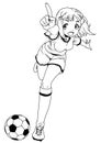 Football soccer girl penalty kick Royalty Free Stock Photo
