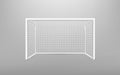 Football soccer goal realistic sports equipment. Football goal with shadow. isolated on transparent background. Vector illustratio Royalty Free Stock Photo