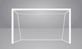 Football soccer goal realistic sports equipment. Mini football goal with shadow. Isolated on gray background