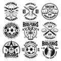 Football or soccer hooligans and bandits emblems