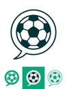 Football or soccer icon set with speech bubble