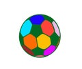 Football soccer with peace colors