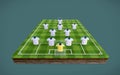 Football soccer pitch and blank football shirts with 4-2-3-1 formation. Royalty Free Stock Photo