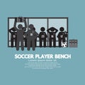 Football Or Soccer Player Bench Black Symbol.