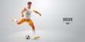 football soccer player man in action isolated white background. Vector illustration Royalty Free Stock Photo