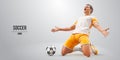 football soccer player man in action isolated white background. Vector illustration Royalty Free Stock Photo