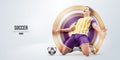 football soccer player man in action isolated white background. Vector illustration Royalty Free Stock Photo