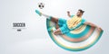 football soccer player man in action isolated white background. Vector illustration Royalty Free Stock Photo