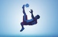 Football soccer player shooting a ball on goal Royalty Free Stock Photo