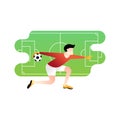 Football or soccer player vector illustration