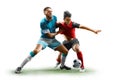 football soccer players in action isolated white background Royalty Free Stock Photo