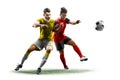 football soccer players in action isolated white background Royalty Free Stock Photo