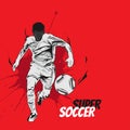 Football soccer silhouette splash background