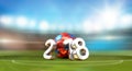 Football soccer stadium 2018 Russia ball. Russian colored soccer