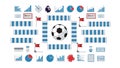 Football Soccer Statistics and Data Analytics Flat Icons Set Royalty Free Stock Photo