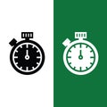 Football or Soccer Stopwatch Icon Logo in Glyph Style Royalty Free Stock Photo