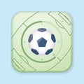 Football / Soccer Timer. Icon With Ball. Field Lines Marking.