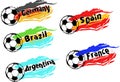 Football / soccer vector set of the best national teams