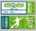 Football, soccer vector ticket template