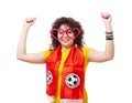 Football or soccer woman fan Royalty Free Stock Photo