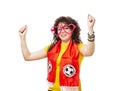 Football or soccer woman fan Royalty Free Stock Photo