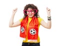 Football or soccer woman fan Royalty Free Stock Photo