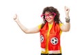 Football or soccer woman fan Royalty Free Stock Photo