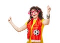 Football or soccer woman fan Royalty Free Stock Photo