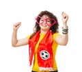 Football or soccer woman fan Royalty Free Stock Photo