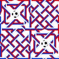 Football banner. Russian colors seamless pattern Royalty Free Stock Photo