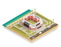 Football Sport Stadium Isometric Composition Royalty Free Stock Photo